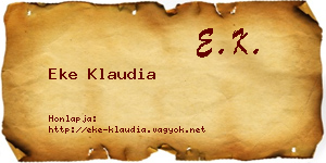 Eke Klaudia névjegykártya